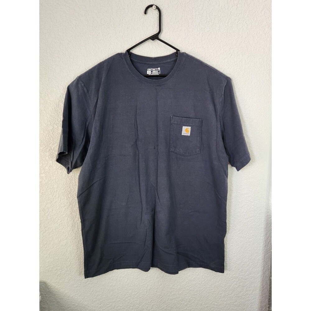 Carhartt Front Pocket Loose Fit Logo Gray Short Sleeve T-Shirt Mens Size XL Tall